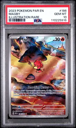 Magby 186/182 Illustration Rare SV04 Pokemon Paradox Rift PSA 10 - Image 1