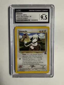 CGC 9.5 MINT Smeargle 2001 Black Star Promos 32 Pokemon League Pokemon Card psa - Image 1