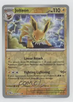 Jolteon Reverse Foil Pokemon Prismatic Evolutions PRE #029 1gl7 - Image 1