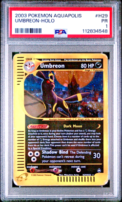 PSA 1 2003 Aquapolis Umbreon Holo Foil H29/H32 WOTC E-Reader Series Pokemon - Image 1