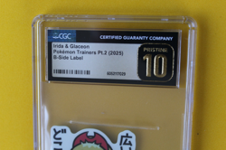 2025 POKEMON JAPANESE TRAINERS IRIDA & GLACEON STICKER B SIDE CGC PRISTINE 10 - Image 2
