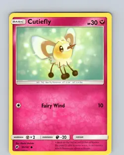Pokemon TCG Cutiefly S&M Burning Shadows 95/147 Regular Common Card LP-NM - Image 1