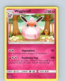 Pokemon TCG Wigglytuff S&M Crimson Invasion 72/111 Regular Rare Card NM - Image 1