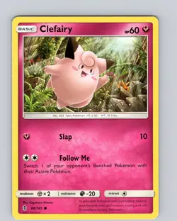 Pokemon TCG Clefairy S&M Guardians Rising 88/145 Regular Common Card NM - Image 1