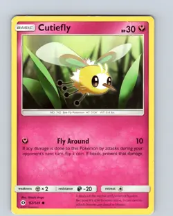 Pokemon TCG Cutiefly S&M Base Set 92/149 Regular Common Card Played LP - Image 1