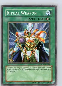 Yu-Gi-Oh TCG Ritual Weapon SOD-EN048 Unlimited Regular Common Card Played MP-LP - Image 1