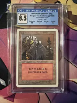 Mountain (Brown Sky) 1993 Unlimited Set Graded CGC 8.5 NM/Mint+ MTG Cards - Image 1