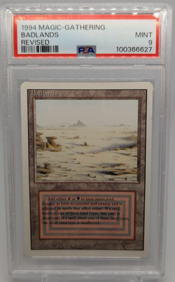 Badlands - Dual Land - Revised - 1994 Magic the Gathering Trading Card MTG PSA 9 - Image 1