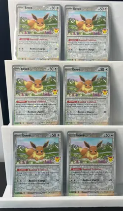 X6 Eevee 74/131 Cosmos Reverse Holo Pokemon Day Stamp Prismatic Evolutions - Image 1