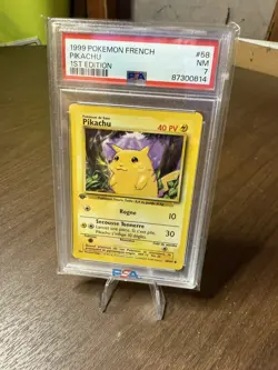 Pikachu 1999 Pokemon French 1st Edition #58 PSA 7 - Image 1