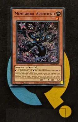 INFO-EN093 Mimighoul Archfiend Super Rare 1st Edition YuGiOh Card - Image 1