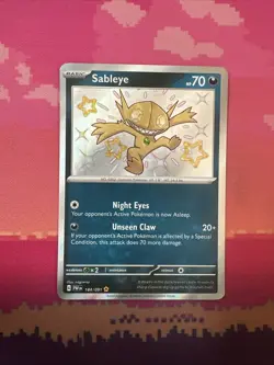 Pokemon Card Sableye 184/091 Shiny Paldean Fates Near Mint - Image 1