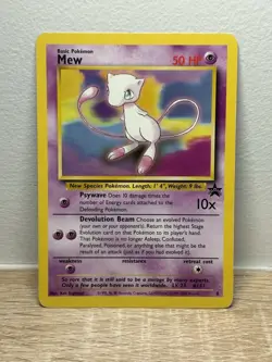 M Mew 8 WotC Non Holo Vintage Base Set Original Black Star Promo Pokemon Card HP - Image 1