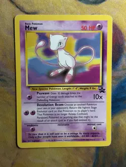 M Mew 8 WotC Non Holo Vintage Base Set Original Black Star Promo Pokemon Card HP - Image 2