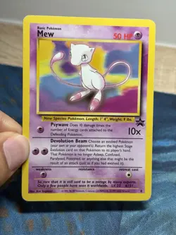 M Mew 8 WotC Non Holo Vintage Base Set Original Black Star Promo Pokemon Card HP - Image 3