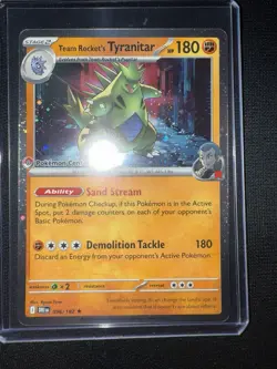 Pokemon Center Stamped Team Rockets Tyranitar Promo Card 096/182 - Image 1