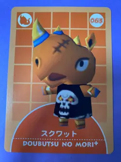 Animal Crossing Doubutsu no Mori+ Spike Rhino Villager Card 2002 063 Japanese - Image 1