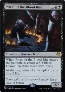 058/136 PRIEST OF THE BLOOD RITE RARE GAME NIGHT: FREE-FOR-ALL MTG CARD - Image 1
