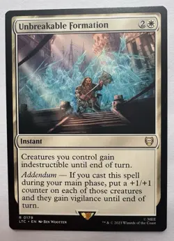 Unbreakable Formation 0179 Non Foil Rare LOTR Commander MTG Near Mint - Image 1