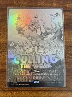 MTG✨CULLING THE WEAK Full Art BLACK & WHITE 🌈 FOIL✨SLD Twisted Toons MINT BONUS - Image 1