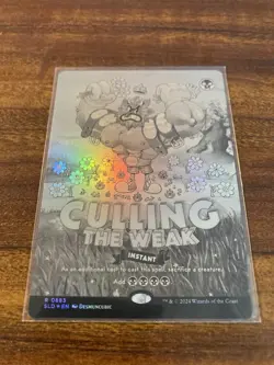 MTG✨CULLING THE WEAK Full Art BLACK & WHITE 🌈 FOIL✨SLD Twisted Toons MINT BONUS - Image 5