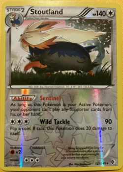 Pokemon - Stoutland - 122/149- Reverse Holo Rare - Boundaries Crossed - NM/M - Image 1