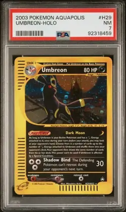 Pokemon TCG Aquapolis Umbreon Holo #H29 PSA 7 - Low Pop!! - Image 1
