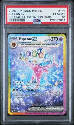 2025 POKEMON PRE EN-PRISMATIC EVOLUTIONS #155 ESPEON EX PSA 10 - Image 1