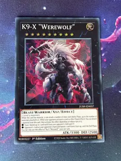 Yugioh - K9-X “Werewolf” (NM) - Super Rare - JUSH-EN037 - New Set - Meta - Image 1