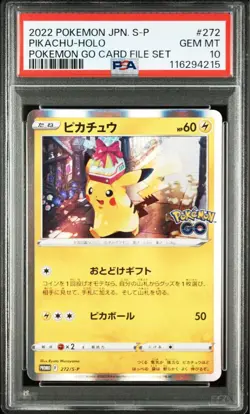 Pikachu Pokemon Go Promo Card PSA 10 Delivery Gift Used - Image 1