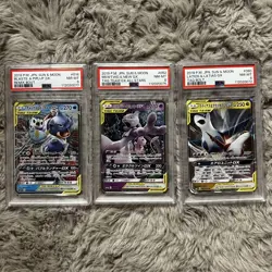 Pokemon Card TAG TEAM GX Mewtwo MewLatias Latios PSA8 3 Card Set - Image 1