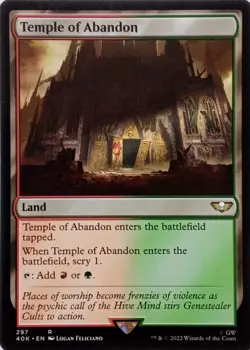 297 TEMPLE OF ABANDON RARE WARHAMMER 40,000 COMMANDER MTG CARD - Image 1
