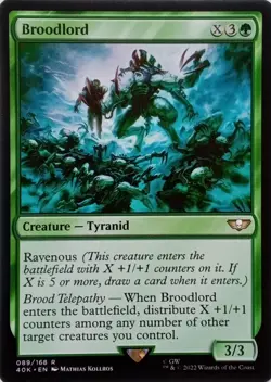 089/168 BROODLAND RARE WARHAMMER 40,000 COMMANDER MTG CARD - Image 1