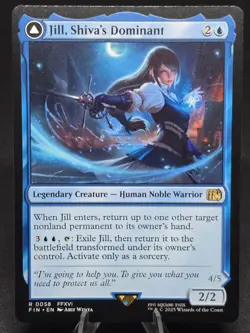 MTG Jill, Shiva's Dominant Shiva, Warden of Ice 0058 Final Fantasy Rare NM - Image 1