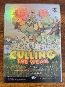 MTG✨CULLING THE WEAK Full Art/Brdless🌈 FOIL✨SLD Twisted Toons MINT RARE Instant - Image 1