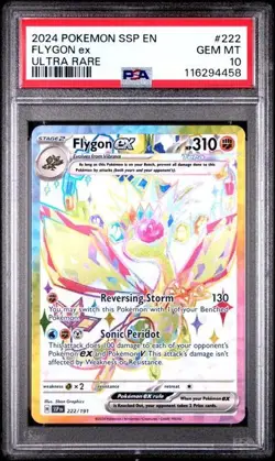 2024 Pokemon Surging Sparks Flygon Ex #222 Ultra Rare PSA 10 FULL HOLO - Image 1