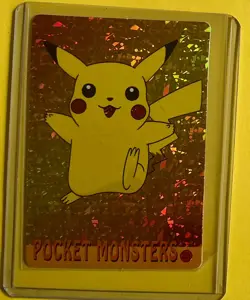 PIKACHU PORTRAIT Pokemon Pocket Monsters Vending Prism Sticker 1999 Rare Foil NM - Image 1