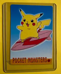 PIKACHU PORTRAIT Pokemon Pocket Monsters Vending Prism Sticker 1999 Rare Foil NM - Image 2