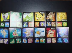 Pokemon Card Coris Promo Non Holo Sticker x4 Pikachu Pichu Meganium etc #5305 - Image 1