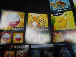 Pokemon Card Coris Promo Non Holo Sticker x4 Pikachu Raichu etc #4207 - Image 2