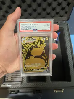 Pikachu VMAX PSA 10 English Pokemon Card TG29/TG30 Lost Origin 2022 Gold UR Alt - Image 1