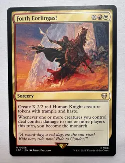 Forth Eorlingas! 0056 Non Foil Rare LOTR Commander MTG Near Mint - Image 1