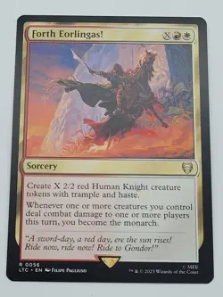 Forth Eorlingas! 0056 Non Foil Rare LOTR Commander MTG Near Mint - Image 1