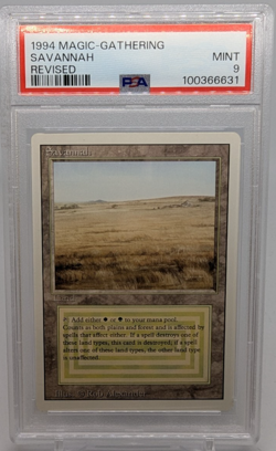 🔥1994 - Magic the Gathering (MTG) - SAVANNAH - Revised - Dual Land PSA 9🔥 - Image 1