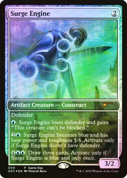 x2 NM+ FOIL MTG Surge Engine Game Day Promo #009 The Brothers War Magic Card - Image 1