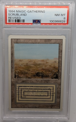 🔥1994 Scrubland Revised MTG Magic the Gathering Rare Dual Land PSA 8 NM-MT🔥 - Image 1