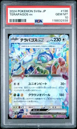 Pokemon Japanese Sv8A Terastal Fest Ex 136 Terapagos Ex PSA 10 GEM MINT - Image 1