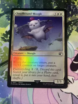MTG Cloudbound Moogle Final Fantasy Foil Common - Image 1
