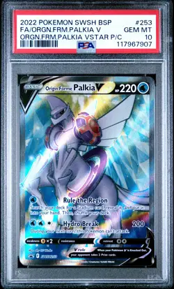 Pokemon Swsh Black Star Promo 253 Full Art/Origin Forme Palkia V PSA 10 - Image 1