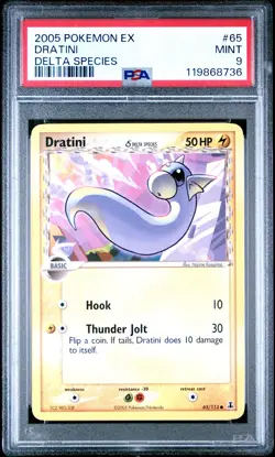 Pokemon Ex Delta Species 65 Dratini PSA 9 MINT - Image 1